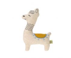 LÄSSIG Jouet Tricoté Bébé avec hochet/Knitted Toy Glama Lama Blue
