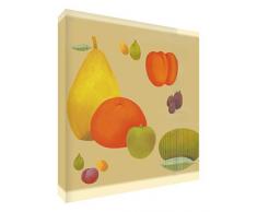 Feel Good Art Toile aux Couleurs Vives Appartenant de lArtiste Val Johnson Bol de Fruits 96 x 96 x 4 cm Taille XXL
