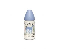 Suavinex Biberon 270ml - Tétine Ronde 3 Vitesses - Good Dog Bleu