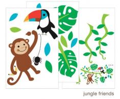 Forwalls Lot de 3 autocollants Amis de la jungle