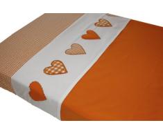 Taftan Drap de Lit Coeur patchwork orange (100 x 80 cm) - Orange