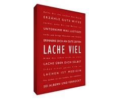 Little Helper LM128–09 G Feel Good Art Tableau sur toile avec citations Bijoux murale en le rire Typographie moderne Rouge 30 x 20 CM