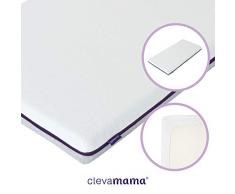 ClevaMama Matelas Cool Gel Lit Bébé avec Housse Alèse Imperméable en Coton, 70 x 140 cm (bundle)
