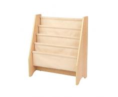 KidKraft 14221 Porte livres en bois et tissu, chambre enfant, meuble de rangement - coloris naturel