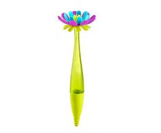 TOMY BOON - Goupillon Biberons en Forme de Fleur avec Compartiment Savon FORB B11162, Brosse Biberon Bébé, Goupillon en Silicone pour Biberons et Tétines, Vert Bleu et Violet