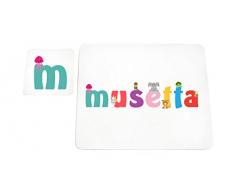 Little Helper LHV-MUSETTA-COASTERANDPLACEMAT-15IT Dessous de verre et sets de table avec finition brillante, personnalisés pour filles Nom Musetta, multicolore, 21 x 30 x 2 cm