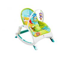 Fisher-Price Transat évolutif Amis de la Jungle 2-en-1 transat bébé et siège à bascule jeune enfant, jusquà 18 kg, CMR10