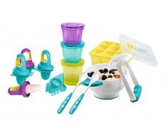 Nuk 10225112 Fresh Foods Kit, avec 1 x Pied Set Mixeur, glace moules Congélateur, forme, boîte Fraicheur, 2 x gratuit Cuillère