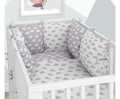 Lot de 3 housses de couette pour bébé 90 x 120 cm avec drap housse et tour de lit - 6 housses en velours pour lit bébé 60 x 120 cm