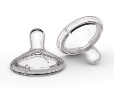 Nanobébé FDE3012719 Lot de 2 tétines en silicone Transparent 6 m