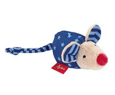 sigikid 49137 garçon, hochet en tissu souriceau, bleu