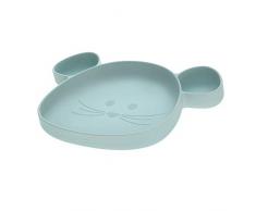 LÄSSIG Assiette en silicone pour enfants/Little Chums Souris bleu