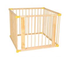 dibea DP00585 Parc de Bébé en Bois 4 Panneaux Pliable 270°