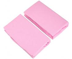 Lot de 2 FabiMax 3568 Jersey Drap Housse pour 6 de Parc dangle, blanc