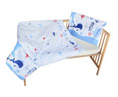 cosing 332–019–156 enfant Parure de lit coton 2 pièces – Océan Bleu