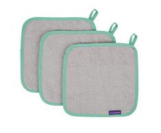 Clevamama Set de 3 Bambou Gants de Toilette Bébé Gris