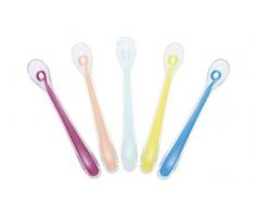 Babymoov Lot de 5 Cuillères en Silicone pour Bébé 1er Age