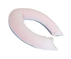 DOMIVA Coussin de Maternité Bicolore 180cm Perle/Rose