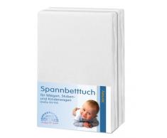 Julius Zöllner Lot de 2 draps housse en jersey Blanc 50 x 100 cm