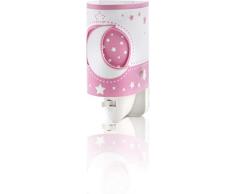 Dalber - 63235LS - Veilleuse Lampe - LED - Lune/Etoiles - Rose
