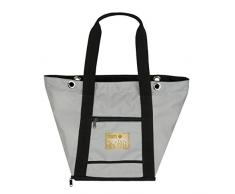 Mami – Sac nursery/à langer avec matelas et poches, grande et légère, universelle pour poussette/landau avec crochets ou bandoulière, Made in Italy, imperméable et incassable Moderne Nero e Grigio