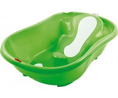 OKBABY Onda Evolution - Baignoire pour le Bain des Nouveau-nés 0-12 Mois, Assise en Gomme Antidérapante - Vert