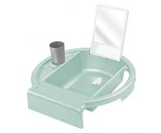 Rotho Babydesign Lavabo pour Enfants Kiddy Wash, À fixer sur le bord de la baignoire, 38,7 x 38,2 x 10 cm, Swedish Green (Vert Menthe), 20034 0313 01