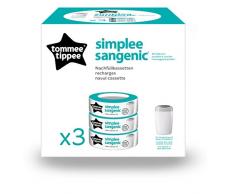 Tommee Tippee Recharges de Poubelle à Couches pour Simplee Sangenic, Protection Anti-Odeur et Anti-Germe, Lot de 3