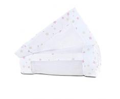 babybay Tour de Lit en Maille-Piqué Convient pour Modèle Maxi Boxspring Comfort/Comfort Plus Blanc avec Mélange dÉtoiles Sable/Framboise 1 Unité