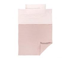 Nattou PURE Parure de Lit Réversible, Housse de Couette 100 x 135 cm et Taie dOreiller 40 x 60 cm, 100% Coton, Rose, 998062