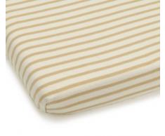 Julius Zöllner 8380010351 - Drap housse - Coton bio Jersey - rayures - 90 x 40 cm - Couleur: écru
