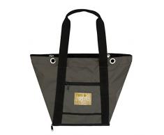 Mami – Sac nursery/à langer avec matelas et poches, grande et légère, universelle pour poussette/landau avec crochets ou bandoulière, Made in Italy, imperméable et incassable Moderne Nero e Grigio Piombo