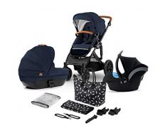 Kinderkraft Poussette 3 en 1 PRIME 2020, Landau, Siège Auto, Accessoires, Bleu