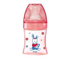 Dodie – Biberon Anti-Colique Initiation+ Rose Poupée, 150 ml, 066 mois, Tétine ronde, Débit 1