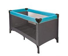 Nattou Lit parapluie pour bébés avec housse de transport, 120 x 60 x 75 cm, 100 % polyester, Gris/Bleu