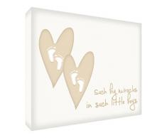 Feel Good Art Tels a Big Miracle in Such Little Boys Gallery Décoration murale sur toile avec boîte frontale Motif galerie Beige 30 x 40 x 2 cm, beige, 14.8 x 21 cm