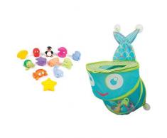 Ludi - 2174 - 12 Aspergeurs - Mer - Jouets pour le bain + Ludi - 40002 - Grand Filet De Bain - Poisson