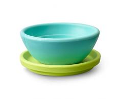 GoSili Silikids - Siliskin Fresh Assiette, bol et récipient de rangement en silicone Vert citron
