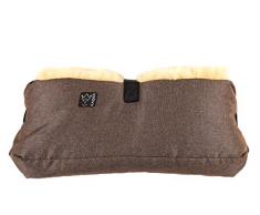 Kaiser Big Double Chauffe Mains en Peau dAgneau Marron Mélange