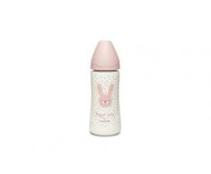Suavinex Biberon Tetine Ronde Débit Rapide Lapin Rose 360 ml 1 Unité