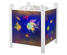 TROUSSELIER - Le Poisson Arc en Ciel - Veilleuse - Lanterne Magique - Idéal Cadeau Enfant - Dessin animé - Lumière rassurante - Couleur Bois Blanc - Ampoule 12V 10W inclue - Prise Elec. EU