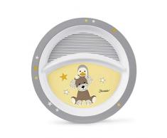 Sterntaler Assiette Bébé Hanno et Edda, Âge : Pour Bébés À Partir de 6 Mois, Jaune/Gris