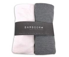 Bamboom 104-161-062 Protège-matelas pour berceau, rayé blanc/gris
