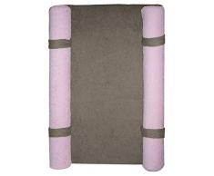 Looping Matelas à Langer Design avec Housse Éponge Bicolore Déhoussable Taupe Rose Litchi