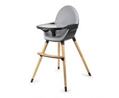 Kinderkraft Chaise Haute Bébé FINI, 2 en 1, Évolutive, Réglable, Noir et Gris