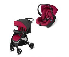 cbx Travel System 2-en-1, Poussette Misu Air TS + Coque Shima, Habillage Pluie et Adaptateurs pour Coque Inclus, Dès la Naissance, Crunchy Red