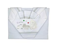 Andy & Helen 2/400d18 _ GR Drap Berceau Brodé, gris