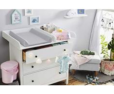 Rotho Babydesign Matelas à Langer à Langer à 2 Rebords, Modern Square, À partir de 0 mois, 70x50x9,8cm, Argent, 204440168CH