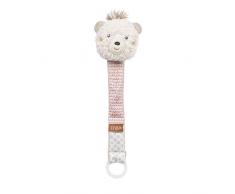 FEHN 058147 Attache tétine avec hochet et têtes danimaux Compatible avec toutes les tétines classiques – compagnon idéal pour les bébés et les tout-petits à partir de 0+ mois