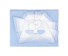 Andy & Helen 3/400d12 _ c Drap Lit Brodé, bleu clair